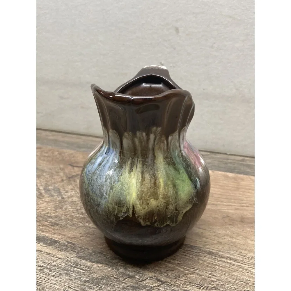 Ceramic Creamer small pitcher brown Multi‎ Colored.
